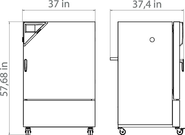 Binder_Model KBF 240 us_Dimensions Binder Environmental Chamber Model KBF 240 Dimensions
