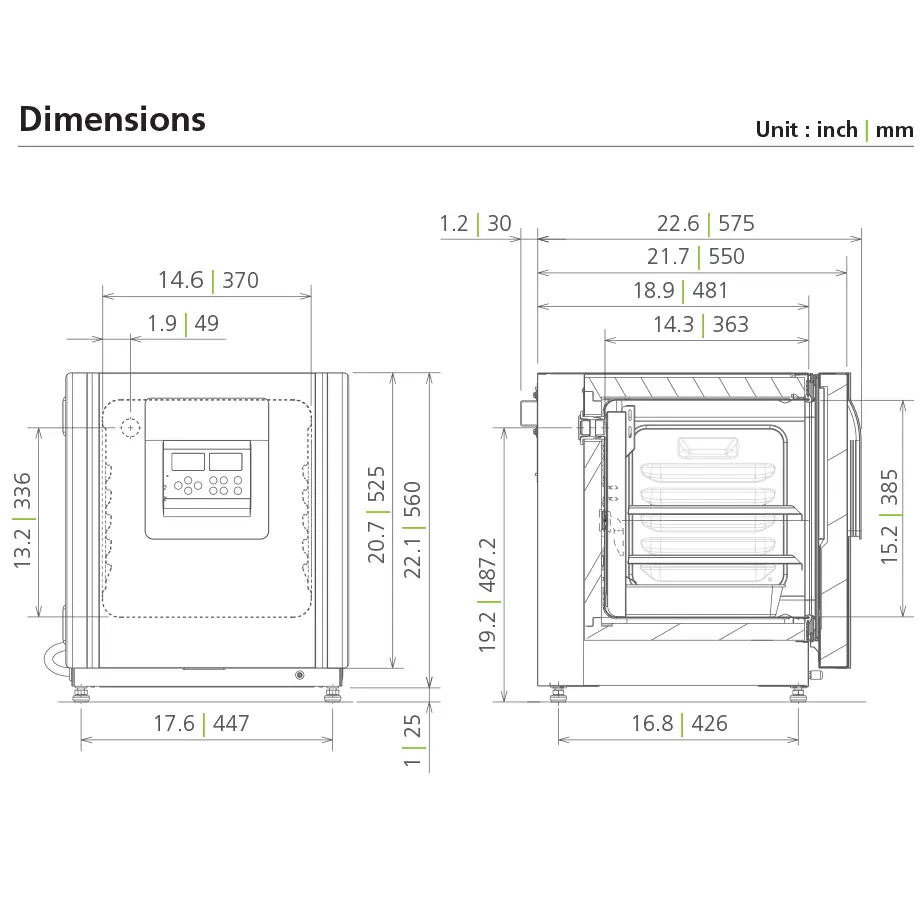 Images-All_MCO-50AICL_line_drawing_920x920 MCO-50AICL_PHCbi_CO2 Incubator_Specs Sheets
